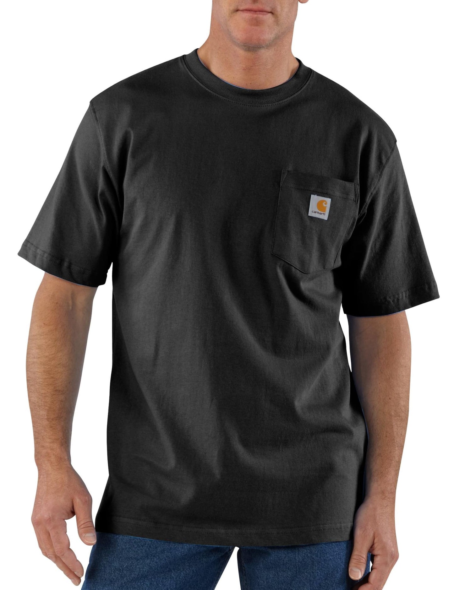 Carhartt Men's Loose Fit Heavyweight Short-Sleeve Pocket T-Shirt (Also Available in Big & Tall), Black, X-Large