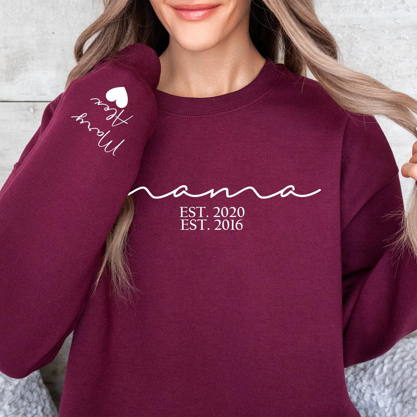 Custom Mama Sweatshirt with Kid Names on Sleeve Personalized Mom Sweatshirt for Women Christmas Gift Mothers Day Gifts for Mom Sweater Est 2025