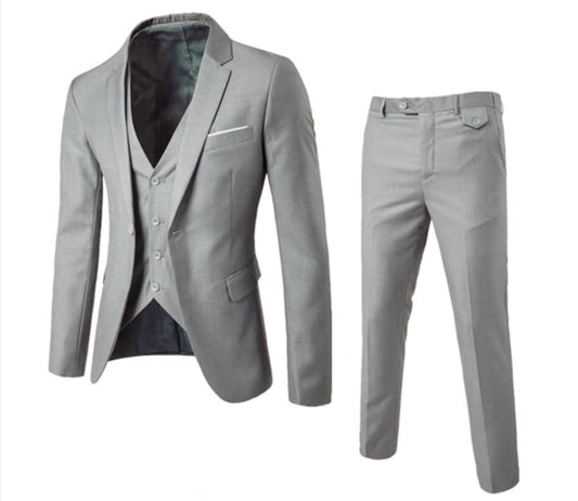 Aniywn Men's 3 Piece Suit Slim Fit Prom Suits for Men Wedding Formal Mens Suit Solid Blazer Jacket Vest and Pants Tuxedo Set