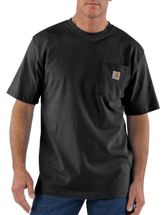 Carhartt Men's Loose Fit Heavyweight Short-Sleeve Pocket T-Shirt (Also Available in Big & Tall), Black, X-Large